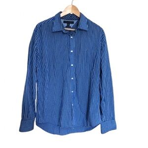 Tommy Hilfiger Blue Cotton  Button Down Shirt Large